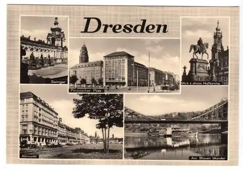 AK, Dresden, fünf Abb., gestaltet, 1970