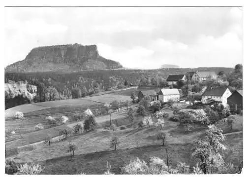 AK, Weißig Sächs. Schweiz, Totale mit Lilienstein, 1972