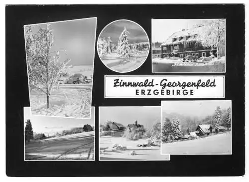 AK, Zinnwald-Georgenfeld Osterzgeb., sechs winterliche Abb., gestaltet, 1966