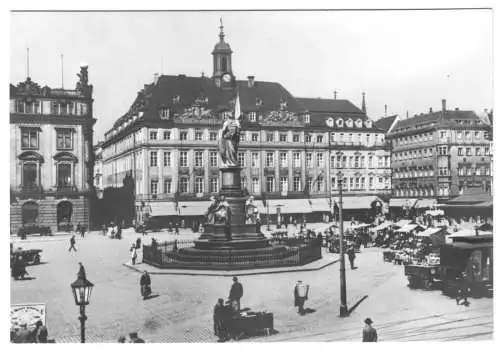 AK, Dresden, Altmarkt mit Altem Rathaus, Aufnahme vor 1945, 1980