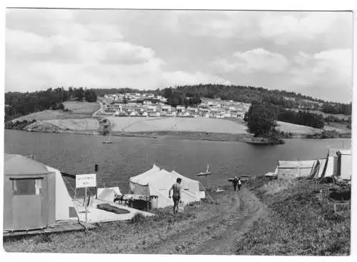 AK, Pöhl Kr. Plauen Vogtl., Talsperre Pöhl, Zeltplatz, 1968