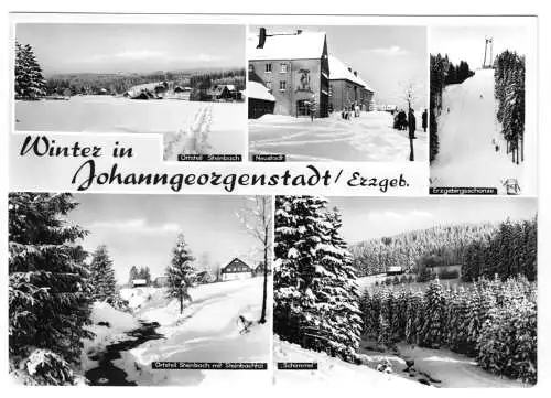 AK, Johanngeorgenstadt Erzgeb., fünf Winteransichten, 1977