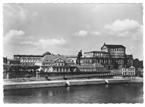 AK, Dresden, HOG "Italienisches Dörfchen", Sempergalerie und Semperoper, 1959