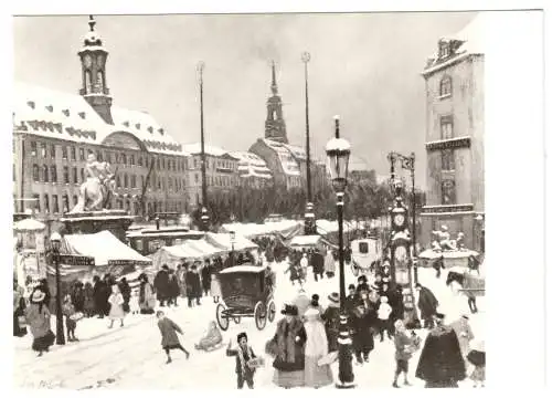 AK, Dresden, Striezelmarkt auf dem Neustädter Markt, nach einem Gemälde, um 1900