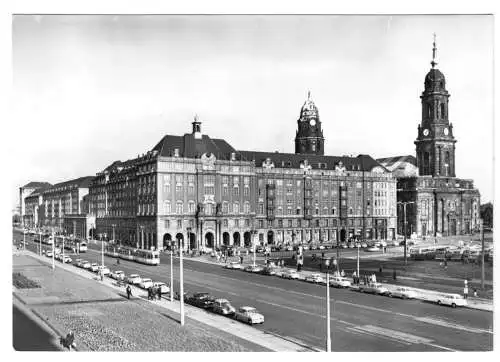 AK, Dresden, Altmarkt mit Thälmannstr., Version 2, 1967