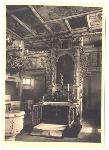 AK, Schellerhau Erzgeb., Kirche, Teilansicht mit Altar, 1954