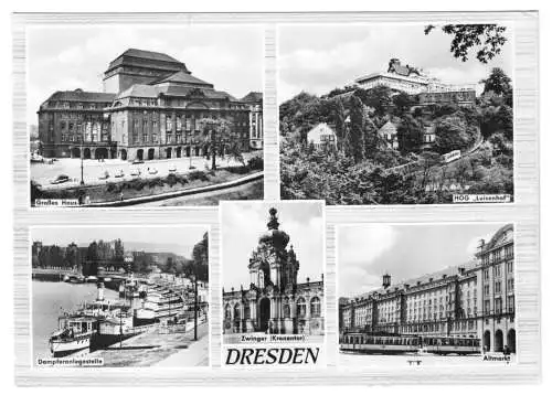 AK, Dresden, fünf Abb., gestaltet, 1965