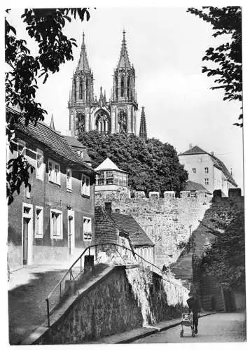 AK, Meißen, Bastei mit Blick zum Dom, 1970