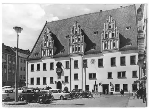 AK, Meißen, Blick zum Rathaus, zeitgen. Pkw, 1973