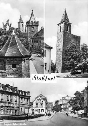 Ansichtskarte, Staßfurt, drei Abb., 1964