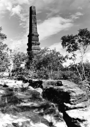 AK, Fels Lilienstein Sächs. Schweiz, Wettinsäule, 1975