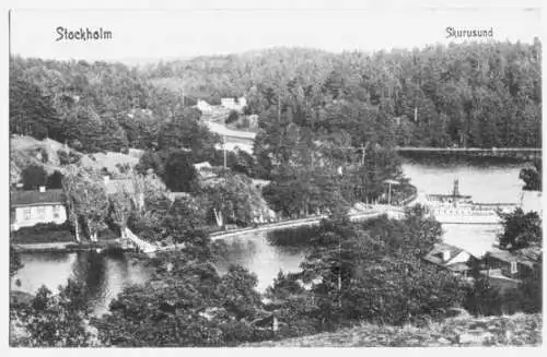 Ansichtskarte,  Nacka bei Stockholm, Skurusund, ca. 1910