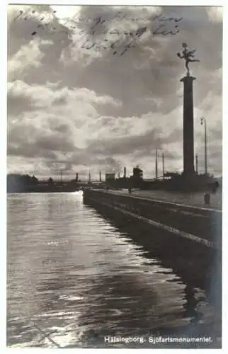 Ansichtskarte, Helsingborg, Sjöfartsmonumentet, 1931