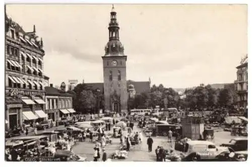 AK, Oslo, Stortovet, belebt, Kfz, Echtfoto, 1940