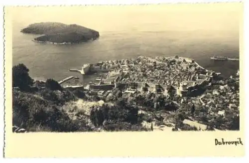 Ansichtskarte, Dubrovnik, Kroatien, Gesamtansicht, 1936