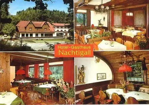 AK, Gernsbach Murgtal, Hotel " Nachtigall", 4 Abb.