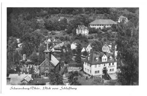 AK, Schwarzburg Thür., Blick vom Schloßberg, 1954