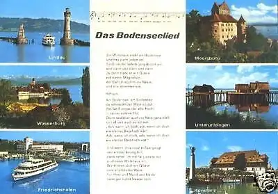 AK, Lindau am Bodensee, 6 Abb., Bodenseelied, ca. 1978