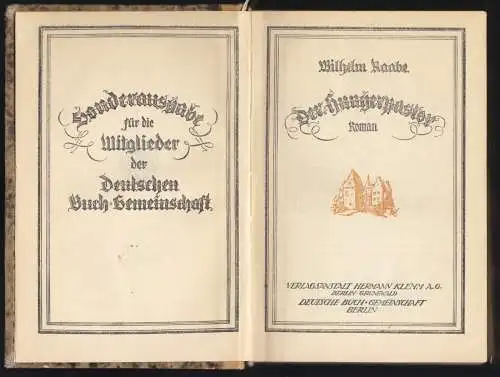 Raabe, Wilhelm, Der Hungerpastor, um 1930