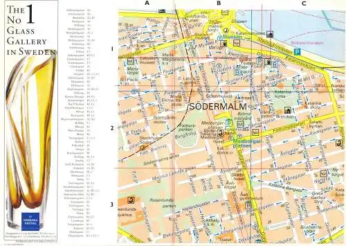 Innenstadtplan Stockholm, um 1990