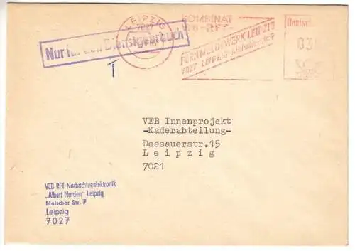 AFS, ZKD, Kombinat VEB -RFT-, Fernmeldewerk Leipzig, Leipzig, 7027, 04.12.87