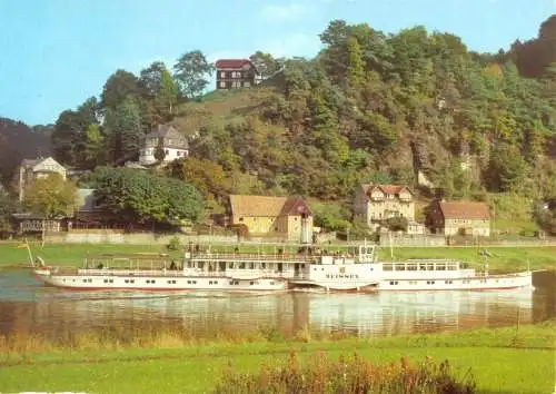 Ansichtskarte, Dresden, Weiße Flotte Dresden, Großer Oberdeckdampfer "Meissen", 1985