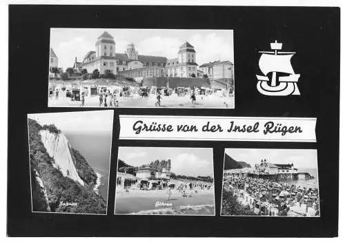 AK Großformat, 21 x 15 cm, Insel Rügen, fünf Abb., gestaltet, 1964