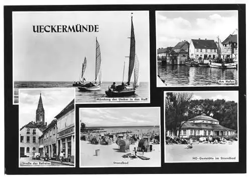 AK Großformat, 21 x 15 cm, Ueckermünde, fünf Abb., 1967