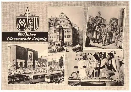 AK Großformat, 21 x 15 cm, 800 Jahre Messestadt Leipzig, vier Abb., 1964