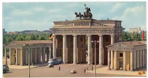 AK lang, Panoramakarte, Berlin Mitte, Brandenburger Tor, 1961