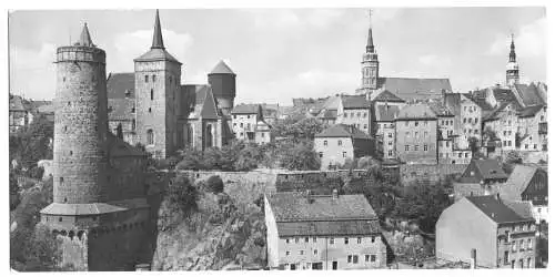 AK lang, Panoramakarte, Bautzen, Teilansicht, 1966