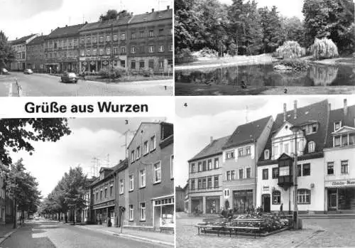 AK, Wurzen, vier Abb., u.a. Platz der DSF, 1984