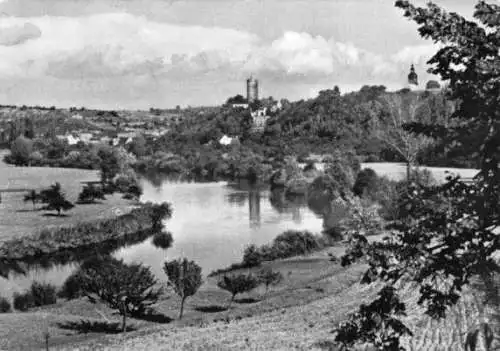 AK, Schönburg Kr. Naumburg, Blick auf Saale und Burg