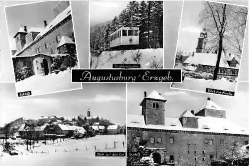 AK, Augustusburg Erzgeb., fünf winterliche Abb., 1972