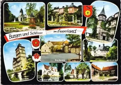 AK, Burgen und Schlösser im Lipperland, neun Abb., gestaltet, 1967