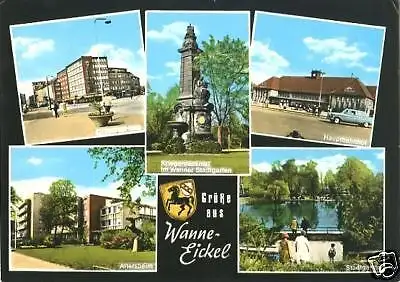 Ansichtskarte, Wanne-Eickel, fünf Abb., 1973