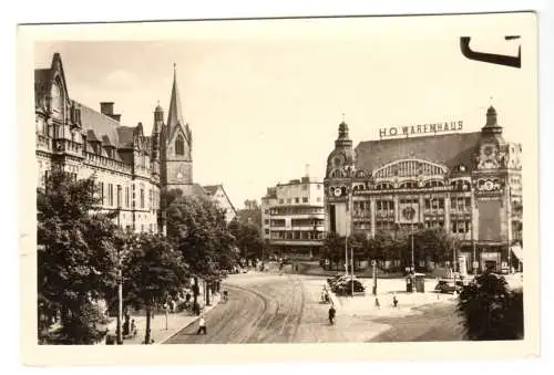 AK, Erfurt, Anger mit HO Warenhaus, 1953, Landpoststempel Hochstedt über Erfurt