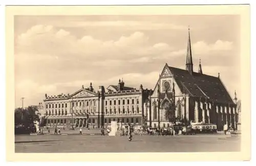 AK, Leipzig, Universität und Paulinerkirche, 1953