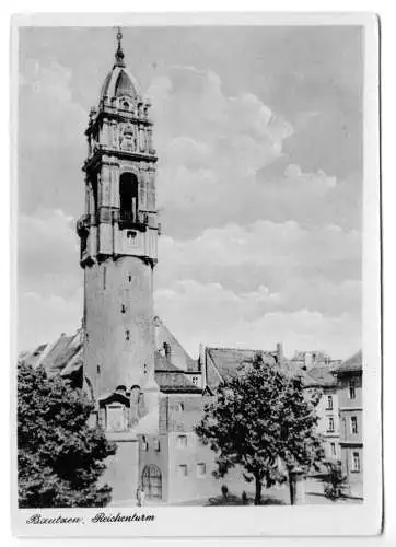 AK, Bautzen, Partie mit Reichenturm, 1953