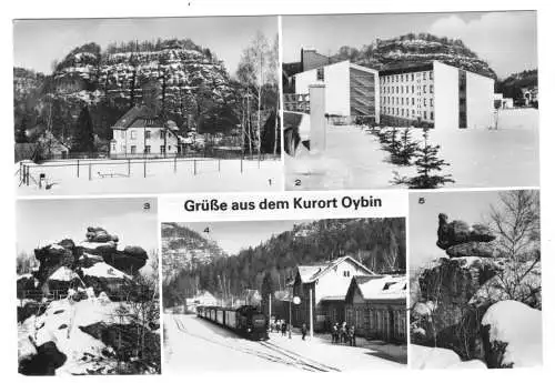 AK, Kurort Oybin Kr. Zittau, fünf Winteransichten, 1984