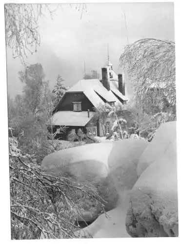 AK, Kurort Oybin Kr. Zittau, Töpferbaude, Winteransicht, 1963