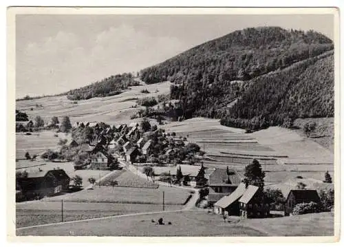 AK, Kurort Waltersdorf Kr. Zittau, Teilansicht mit Blick zur Lausche, 1960