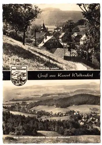 AK, Kurort Waltersdorf Kr. Zittau, zwei Ansichten, 1968