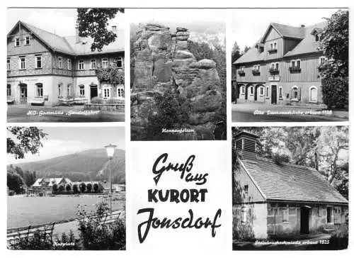 AK, Kurort Jonsdorf Zittauer Gebirge, fünf Abb., 1972