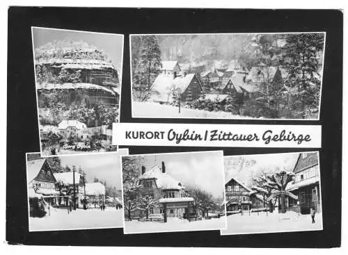 AK, Kurort Oybin Kr. Zittau, fünf Winteransichten, gestaltet, 1964