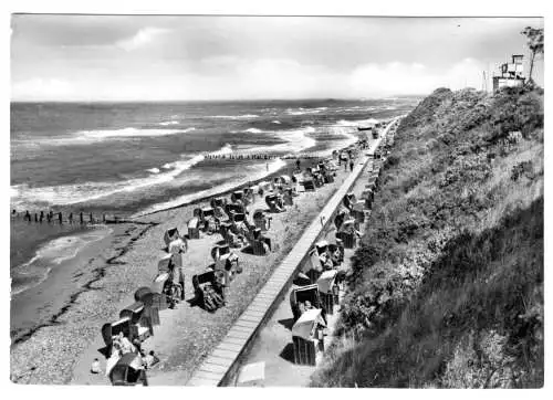 AK, Ostseebad Nienhagen, Partie am Strand, belebt, 1969