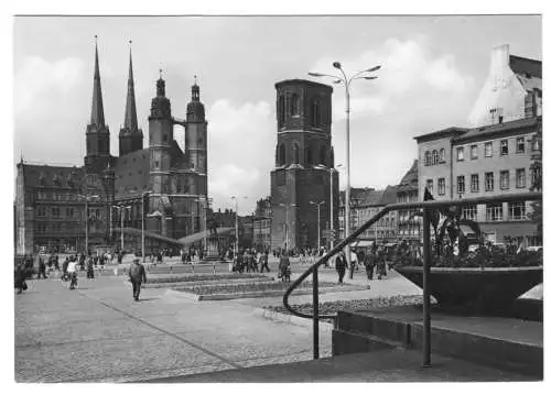 AK, Halle Saale, Markt, 1966