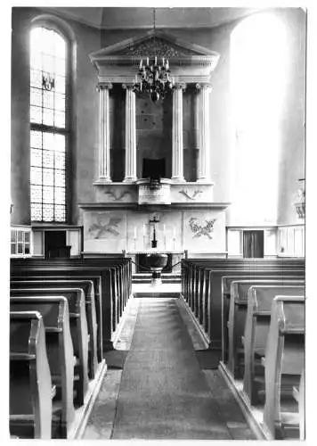 AK, Königstein Elbe, Stadtkirche, Innenansicht mit Altar, 1990