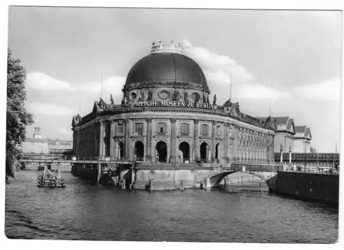 AK, Berlin Mitte, Bodemuseum mit Schriftzug, 1963