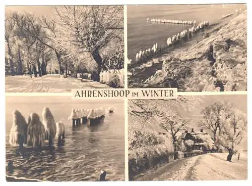 AK, Ostseebad Ahrenshoop, vier Winteransichten, 1961